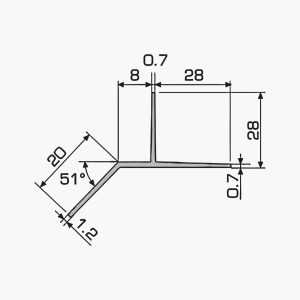 TEMPOLISTEL® A127 vaheseina alumine profiil - Pilt 2