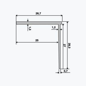 TEMPOLISTEL® B107 Kipsplaadi lõpuprofiil BA25 - Pilt 2