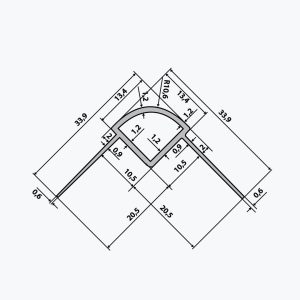 TEMPOLISTEL® B113 Ümardatud nurga kaitsprofiil vaheseinale - Pilt 2