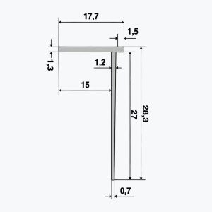 TEMPOLISTEL® B119 BA15 vaheseina lõpetusprofiil - Pilt 2