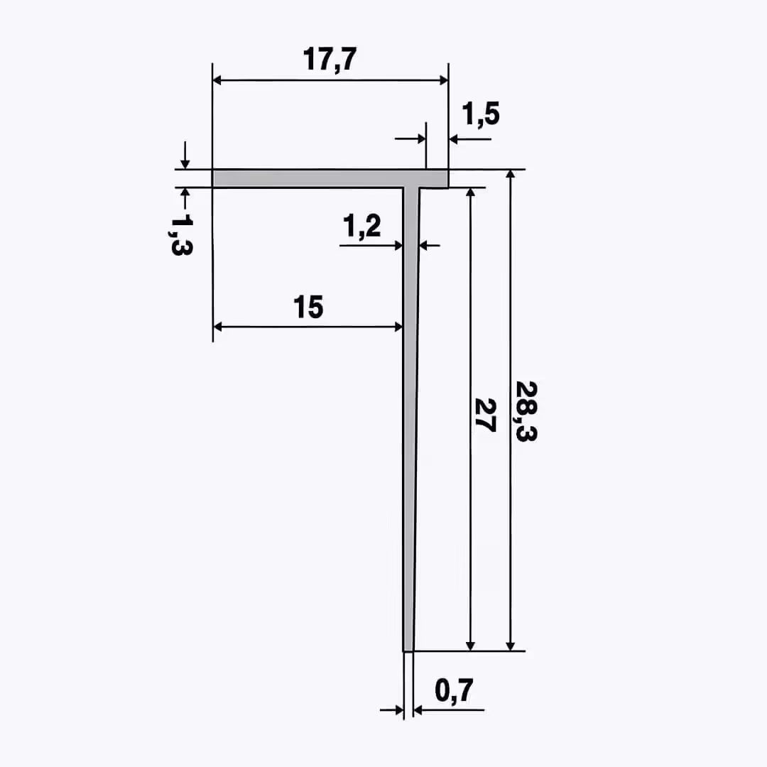 TEMPOLISTEL® B119 BA15 vaheseina lõpetusprofiil - Pilt 2